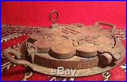 KING FREDERICK danish heart waffle cast iron grill vtg royal norse scan design