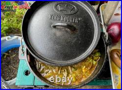 King Kooker 16 Qt. Seasoned Cast Iron Dutch Oven with Cast Iron Lid, Black CI16