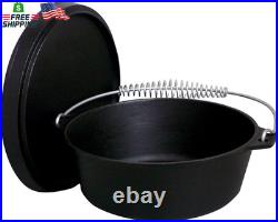 King Kooker 16 Qt. Seasoned Cast Iron Dutch Oven with Cast Iron Lid, Black CI16