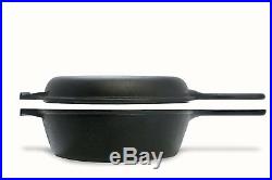 Kitchen Pre-Seasoned Cast Iron 2-In-1 Combo Cooker Frying Pan Oven Safe Cookware