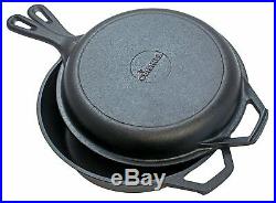 Kitchen Pre-Seasoned Cast Iron 2-In-1 Combo Cooker Frying Pan Oven Safe Cookware