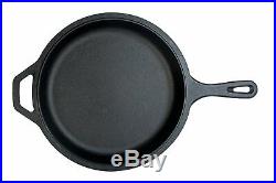 Kitchen Pre-Seasoned Cast Iron 2-In-1 Combo Cooker Frying Pan Oven Safe Cookware