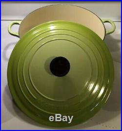 Kiwi 6.75 Qt Wide Risotto #30 LE CREUSET Dutch Oven EUC Vert Fruit Lime Green