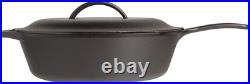 L10CF3 Cast Iron Covered Deep Skillet, Pre-Seasoned, 5-Quart & 10FB2 Deep Fry Ba