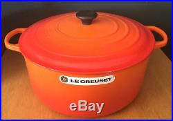 LE CREUSET 13.25 QT #34 Round Dutch Oven Flame Orange NEW in Box