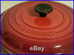 LE CREUSET #22 Cerise Red Round Enamel Cast Iron Braiser 1.5 Qt