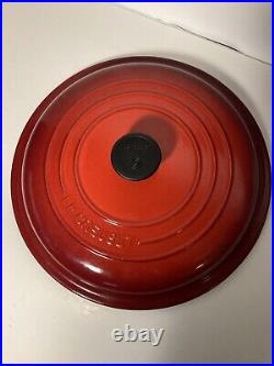 LE CREUSET #26 10 2.25 Qt Shallow Casserole-Enamel Cast Iron-Cerise Red-France