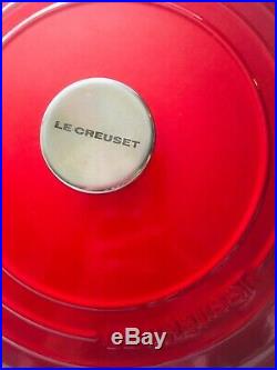 LE CREUSET #28 7.25 Qt Round Dutch Oven Cerise Cherry Red Made in France