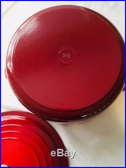 LE CREUSET #28 7.25 Qt Round Dutch Oven Cerise Cherry Red Made in France