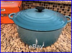 LE CREUSET 7.25 QT Round Dutch Oven Caribbean Turquoise Teal Blue NEW In Box