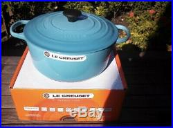 LE CREUSET 7.25QT Round Dutch Oven Caribbean Blue NEW In Box 1st Quality