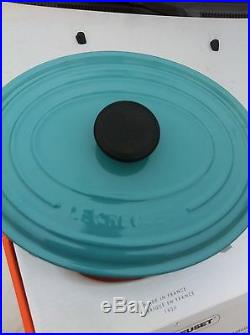 LE CREUSET CAST IRON OVAL # 29 5 QT. Turquoise Blue NEW Dutch Oven