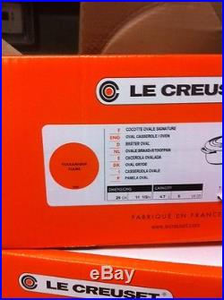 LE CREUSET CAST IRON OVAL # 29 5 QT. Volcanique Flame Orange NEW Dutch Oven