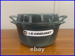 LE CREUSET- Cast Iron Enamel DOUFEU Dutch Oven #20 Ocean 2.5 QT
