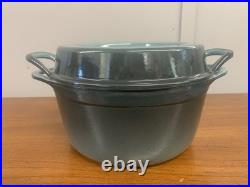 LE CREUSET- Cast Iron Enamel DOUFEU Dutch Oven #20 Ocean 2.5 QT