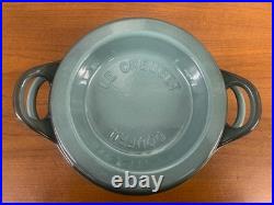 LE CREUSET- Cast Iron Enamel DOUFEU Dutch Oven #20 Ocean 2.5 QT