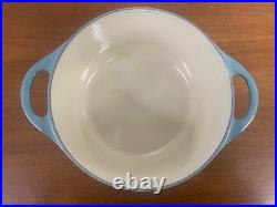 LE CREUSET- Cast Iron Enamel DOUFEU Dutch Oven #20 Ocean 2.5 QT