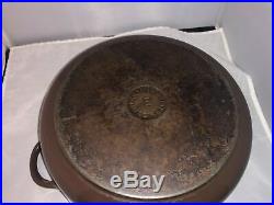 LE CREUSET E Round Dutch Oven Enamel Cast Iron Pan Brown Made In France With Lid