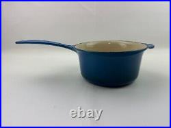 LE CREUSET Enamel CAST IRON Blue Saucepan Pot #20 with Lid 2 3/4 Qt 2.5L