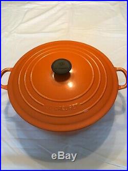 LE CREUSET Enamel Cast Iron Round 9 Qt Orange Dutch Oven