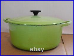 LE CREUSET Enameled Cast Iron Dutch Oven Round 26 Green 10.5