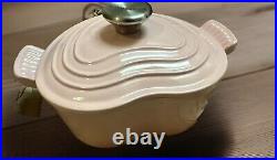 LE CREUSET Heart Shaped Chiffon Pink Cast Iron Cocotte Casserole Pot 1 1/8qt