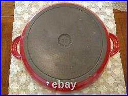 LE CREUSET RED CAST IRON BRAISER #30, 3.5 QT, FRANCE 12 With LID, IMMACULATE