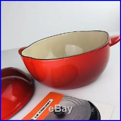 LE CREUSET Vintage 2.25 Qt Cast Iron Flame Red Tomato Shape Cocotte Pot Pan