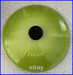 LE CREUSET Vintage Enamel Cast Iron Pot #22 Green 2 3/4 Quart