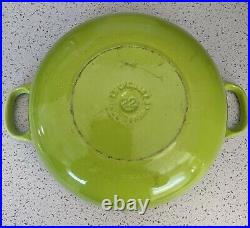 LE CREUSET Vintage Enamel Cast Iron Pot #22 Green 2 3/4 Quart