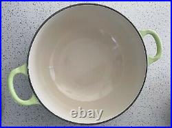 LE CREUSET Vintage Enamel Cast Iron Pot #22 Green 2 3/4 Quart