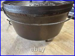 LODGE #12- 12DCO Cast Iron Camp Outdoor Oven 3 Leg Kettle withLid 8 Qt BUNDLE