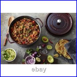 La Cocotte Cast Iron Round Cocotte- 7 qt, Round, Dutch Oven, Grenadine