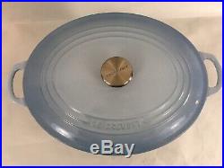 La Creuset #31 6 3/4 Qt Blue Enameled Cast Iron France Dutch Oven