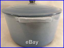 La Creuset #31 6 3/4 Qt Blue Enameled Cast Iron France Dutch Oven