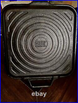 Large 12 Rare-Cracker Barrel Cast Iron Square Griddle Withridges USA-Pan Skillet