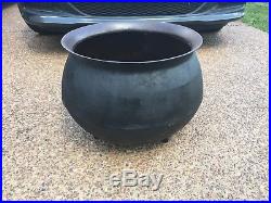 Large Antique Cast Iron Cauldron Gypsy Pot, #15 Double Gatemarked, 3 Leg Kettle