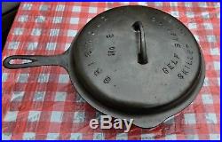 Large Block Griswold #8 Chicken Pan 768 with heat ring & large block #8 lid 1048