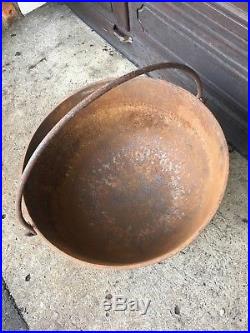 Large Cast Iron Kettle Wash Pot Cauldron Cookware 24 Diameter