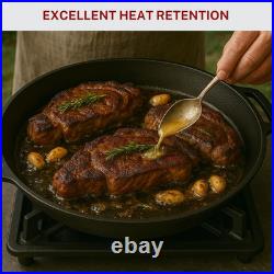 Large Cast Iron Skillet 20 Inch, Pre Seasoned Cast Iron Skillet for Cooking & Fr