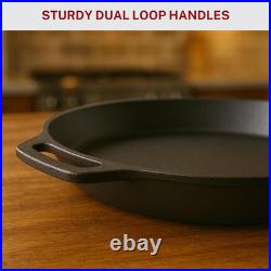 Large Cast Iron Skillet 20 Inch, Pre Seasoned Cast Iron Skillet for Cooking & Fr