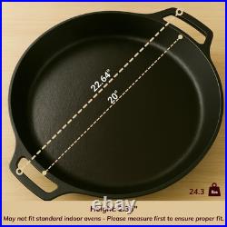 Large Cast Iron Skillet 20 Inch, Pre Seasoned Cast Iron Skillet for Cooking & Fr
