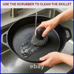 Large Cast Iron Skillet 20 Inch, Pre Seasoned Cast Iron Skillet for Cooking & Fr