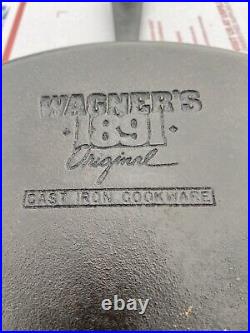 Large Huge 13 3/8 Vintage Cast Iron Skillet Wagner Ware Wagners 1891 Original