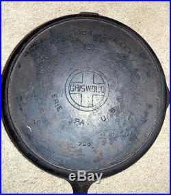 Large Old Very Rare Griswold Cast Iron #13 Skillet Block Logo
