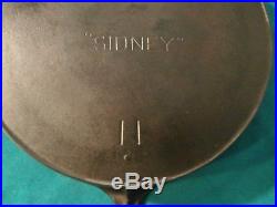 Large Vintage Sidney No. 11 Cast Iron Skillet Pre Wagner