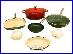 Le Chef 11-Piece All Enamel Cast Iron Cookware Set. (Multi-colored, MXR33.)