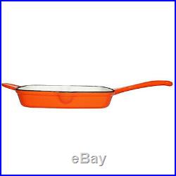 Le Chef 18-Piece Enamel Cast Iron Cookware Set, Orange