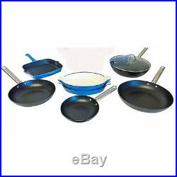 Le Chef 8-Piece ALL Enamel Cast Iron Cookware Set. (Multi-colored, FBMB.)