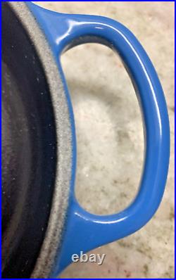 Le Creuset #16 Petite Blue Enamel Vintage Cast Iron 6-1/2 Skillet Fry Pan NEW